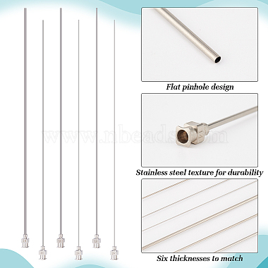 6Pcs 6 Style 304 Stainless Steel Blunt Tip Dispensing Needle with Brass Luer Lock(FIND-FG0003-01)-4