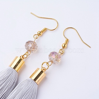 Ice Silk Thread Tassel Dangle Earrings(EJEW-P142-A)-4