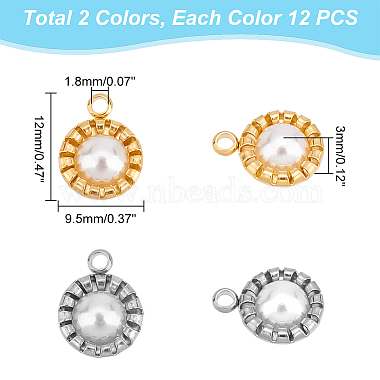 Unicraftale 24Pcs 2 Colors 304 Stainless Steel Pendants(STAS-UN0040-36)-2