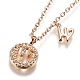 Brass Micro Pave Clear Cubic Zirconia Double Letter Pendant Necklaces(NJEW-Z010-23)-1
