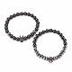 2Pcs 2 Style Synthetic Hematite & Black Stone & Natural Obsidian Stretch Bracelets Set with Cubic Zirconia Skull(BJEW-JB08120-03)-4