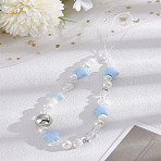 1Pc Star Resin Mobile Straps for Women, Phone Decorations Charm, Light Sky Blue, 208mm(AJEW-LP0004-66)
