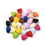 Baking Paint Opaque Acrylic Beads, Heart, Mixed Color, 12x11x8.5mm, Hole: 1.6mm(OACR-F014-04)