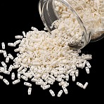 MIYUKI Quarter TILA Beads, Japanese Seed Beads, 2-Hole, (QTL2021) Matte Opaque Cream, 5x1.2x1.9mm, Hole: 0.8mm, about 480pcs/10g(X-SEED-J020-QTL2021)