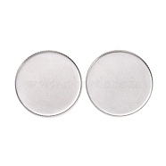 304 Stainless Steel Plain Edge Bezel Cups, Flat Round, Stainless Steel Color, 36x2mm, Tray: 35mm(STAS-I184-03A-P)