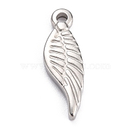 304 Stainless Steel Pendants, Wing, Stainless Steel Color, 19x6x2mm, Hole: 1.6mm(STAS-H140-21P)