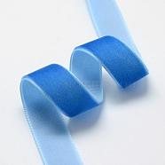 5/8 inch Single Face Velvet Ribbon, Dodger Blue, 5/8 inch(15.9mm), about 25yards/roll(22.86m/roll)(OCOR-R019-15.9mm-068)