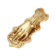 Alloy Bookmark Clips, Hand, Antique Golden, 88x39x30.5mm, Hole: 5.5mm(AJEW-WH0528-11B)