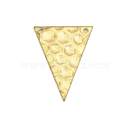 Brass Connector Charms, Triangle with Turtle Shell Pattern, Raw(Unplated), 20.5x16x0.7mm, Hole: 1.2mm(KK-WH0047-16)