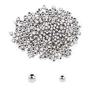316 Surgical Stainless Steel Spacer Beads, Round, Stainless Steel Color, 3~4mm, Hole: 1~1.5mm, 600pcs/box(STAS-UN0004-97P)