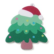 Christmas Theme Acrylic Pendants, Hat, 44x38x2mm, Hole: 1.5mm(OACR-E024-01A)