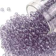 TOHO Round Seed Beads, Japanese Seed Beads, (1300) Transparent Alexandrite, 8/0, 3mm, Hole: 1mm, about 222pcs/bottle, 10g/bottle(SEED-JPTR08-1300)