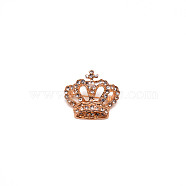 Crystal Rhinestone Crown Brooch, Exquisite Alloy Rhinestone Lapel Pin for Shirts Dresses, Light Gold, 30x34x12mm(JEWB-WH0022-28)