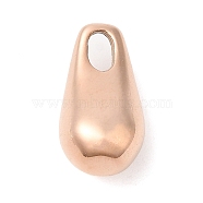 Ion Plating(IP) 304 Stainless Steel Pendants, Teardrop Charm, Rose Gold, 14.5x8x7mm, Hole: 3x2mm(STAS-Q244-07RG)