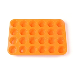DIY Food Grade Silicone Molds, For DIY Chiffon Cake Bakeware, Orange, 335x225x24mm, Inner Diameter: 45mm(AJEW-CJC0001-34)