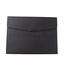 PU Imitation Leather A4 File Envelopes, Document Organizer, Office Supply, with Magnetic Closure, Rectangle, Black, 240x330x3.5mm(AJEW-WH0258-362A)