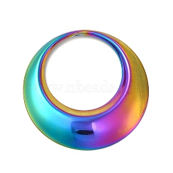 Ion Plating(IP) 304 Stainless Steel Pendants, Round Ring, Rainbow Color, 41.5x4mm, Hole: 27mm(STAS-A070-32MC)