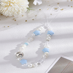 1Pc Star Resin Mobile Straps for Women, Phone Decorations Charm, Light Sky Blue, 208mm(AJEW-LP0004-66)