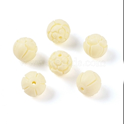 Synthetic Shell & Resin Beads, Round, Beige, 11x10.5mm, Hole: 1.5mm(BSHE-G036-16)