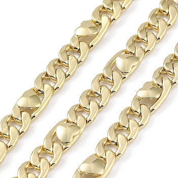 Rack Plating Brass Figaro Chains, Long-Lasting Plated, Soldered, with Spool, Lead Free & Cadmium Free, Real 18K Gold Plated, Link: 11x5.5x2mm and 7.5x5.5x1mm