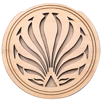 Wood Guitar Sound Hole Covers, Feedback Buffers, Hollow Out, Flat Round with Peacock Pattern, BurlyWood, 103x105x9mm