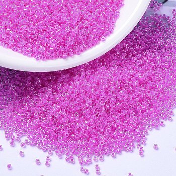 MIYUKI Delica Beads, Cylinder, Japanese Seed Beads, 11/0, (DB2037) Luminous Hot Magenta, 1.3x1.6mm, Hole: 0.8mm, about 20000pcs/bag, 100g/bag