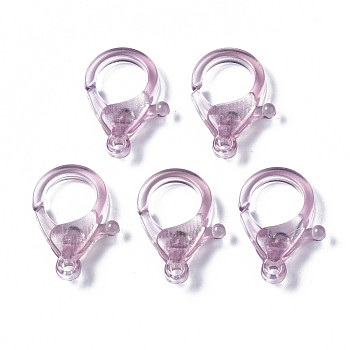 Transparent Acrylic Lobster Claw Clasps, Plum, 25.5x18x6mm, Hole: 1.8mm