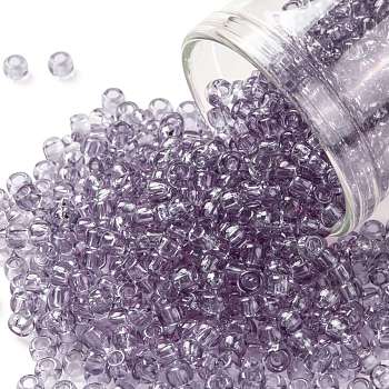 TOHO Round Seed Beads, Japanese Seed Beads, (1300) Transparent Alexandrite, 8/0, 3mm, Hole: 1mm, about 222pcs/bottle, 10g/bottle