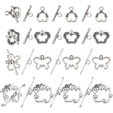 Antique Silver Mixed Shapes Alloy Toggle Clasps