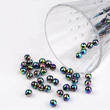 Perles rondes en acrylique poly styrène écologique coloré à facettes(SACR-K001-8mm-45)-3