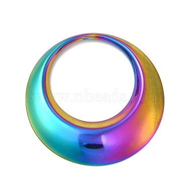 Rainbow Color Ring 304 Stainless Steel Pendants