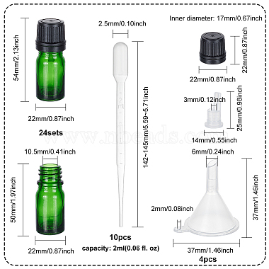 benecreat 24 набор пустых стеклянных бутылок из-под эфирного масла(MRMJ-BC0003-37A)-2