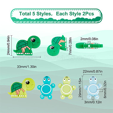 10Pcs 5 Style Silicone Beads(SIL-SC0001-14)-2