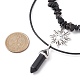 2Pcs 2 Style Natural Obsidian Bullet & Alloy Sun Pendant Necklaces Set(NJEW-JN04514-02)-4