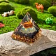 Natural Black Stone Crystal Pyramid Decorations(JX072A)-5