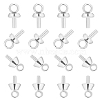 304 Stainless Steel Cup Pearl Peg Bails Pin Pendants, For Half Drilled Beads, Silver, 6x3mm, Hole: 1.5mm, Pin:0.8mm, 60pcs/box(STAS-UN0016-47S)