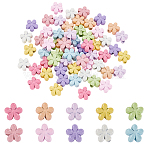 60Pcs 10 Colors Zinc Alloy Beads, Flower, Mixed Color, 7x7x4mm, Hole: 1.6mm, 6pcs/color(FIND-AR0006-28)