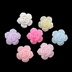 Plastic Beads, Imitation Jelly, Flower, Mixed Color, 18x18.5x11.5mm, Hole: 2mm, about 454pcs/500g(KY-F023-10)