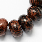 Natural Mahogany Obsidian Beads Strands, Rondelle Shaped, Coconut Brown, 8x5mm, Hole: 1mm, about 60~65pcs/strand, 15.7 inch(X-G-S105-8mm-08)