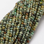 Natural African Turquoise(Jasper) Beads Strands, Round, 2mm, Hole: 0.5mm, 190pcs/strand(G-N0188-02-2mm)