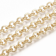 Iron Rolo Chains, Belcher Chain, with Spool, Soldered, Light Gold, 6x1mm, about 82.02 Feet(25m)/roll(CH-T001-01KC)