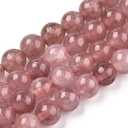 Natural Quartz Beads Strands, Dyed & Heated, Imitation Sunstone, Round, Indian Red, 6~6.5mm, Hole: 1mm, about 63pcs/strand, 15.35 inch(39cm)(X-G-R479-6mm-14)