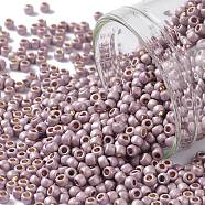 TOHO Round Seed Beads, Japanese Seed Beads, (PF554F) PermaFinish Lavender Metallic Matte, 11/0, 2.2mm, Hole: 0.8mm, about 1110pcs/10g(X-SEED-TR11-PF0554F)
