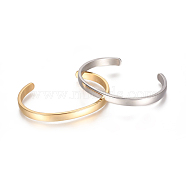 304 Stainless Steel Cuff Bangles, Mixed Color, 2-1/4x1-5/8 inch(5.7x4cm), 6mm(STAS-I110-10-6mm)