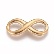 304 Stainless Steel Links, Infinity, Golden, 39.5x18x4mm, Hole: 13x10mm(STAS-H416-21B-G)