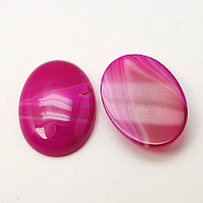 Natural Striped Agate/Banded Agate Cabochons, Dyed, Oval, 40x30x8~9mm(G-J069-30x40mm-01)