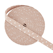 10 Yards Polycotton Ribbons, Garment Accessories, Polka Dot Pattern, Wheat, 3/8 inch(10mm)(OCOR-WH0070-53A)