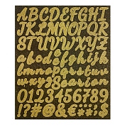 Alphabet & Number Paper Waterproof Stickers, Gold, 229x193mm(LETT-PW0002-44A)