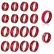 16Pcs 8 Size 201 Stainless Steel Grooved Finger Ring Settings, Ring Core Blank, for Inlay Ring Jewelry Making, FireBrick, Inner Diameter: 16~22mm, Groove: 4mm, 2Pcs/size(STAS-UN0051-60A)