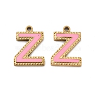 Ion Plating(IP) 316 Stainless Steel Pendants, Nickel Free, with Enamel, Letter Charm, Real 18K Gold Plated, Letter Z, 17x12x2mm, Hole: 1.4mm(STAS-U014-28G-26)